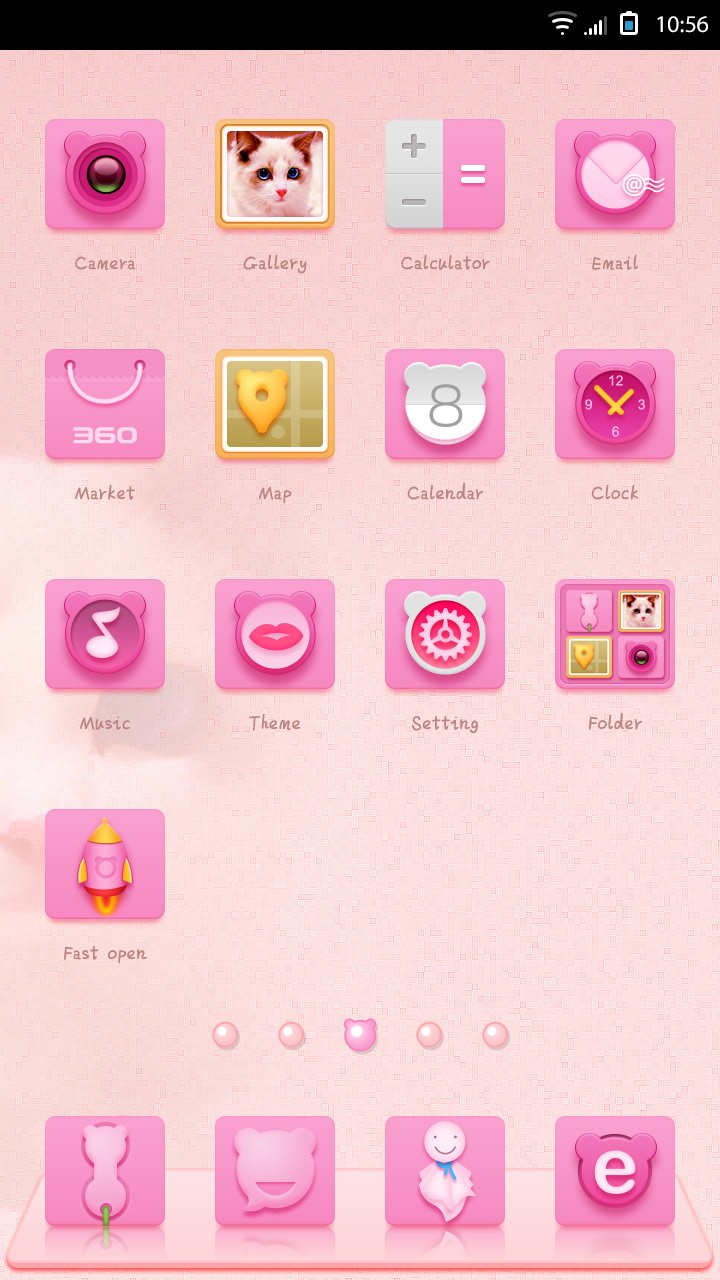 好萌的粉色手机主题