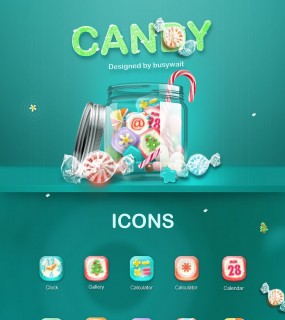 萌死人的糖果MIUI手机主题Candy