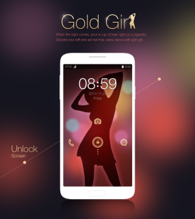 “魅”力十足的一套手机主题-Gold Girl