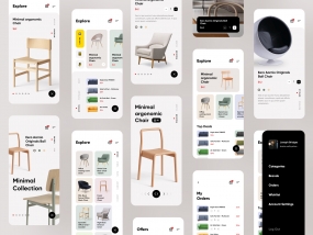 Furniture e-commerce ios mobile app all screens