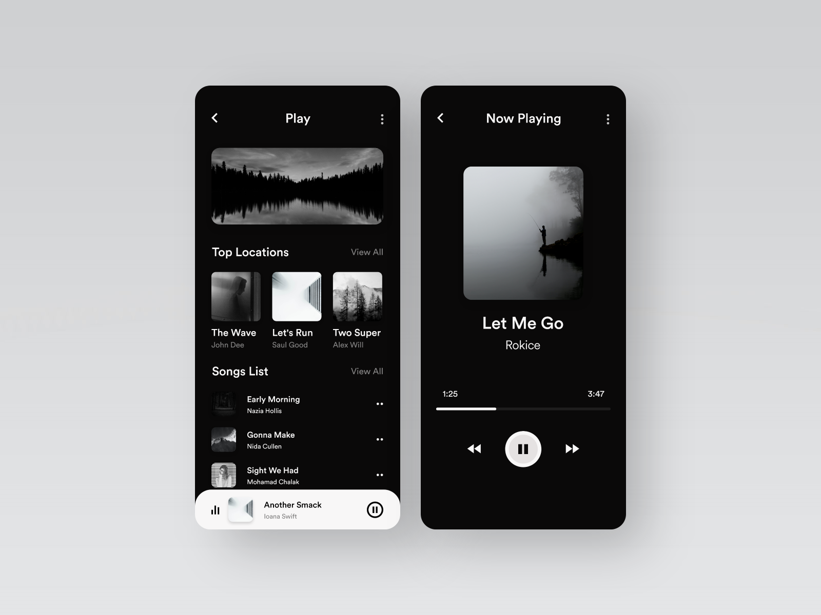 Music App #002- Dark Version