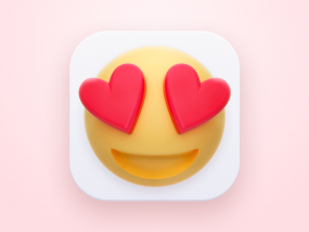 Emoji love smile 3D