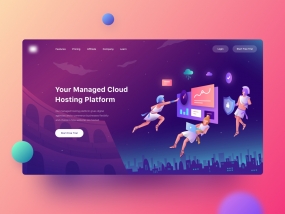 Cloud Hosting Website - Header Illustration