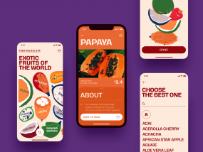Exotic Fruit App Screens