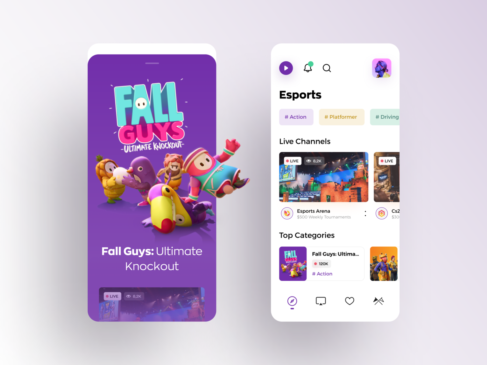 Live streaming app for gamers.