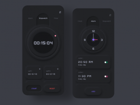 Alarm Clock App ( Neumorphism UI Dark & Light)