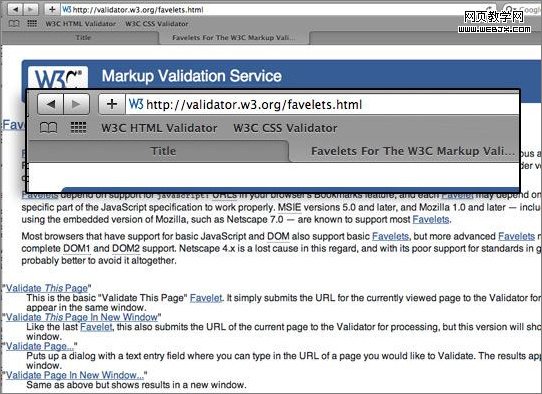 [独立的浏览器] W3C Validator Favelets