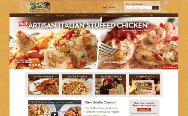 美食餐馆网站创意设计 