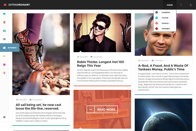 Extraordinary Modern Layout for Blogs psd free layout template web