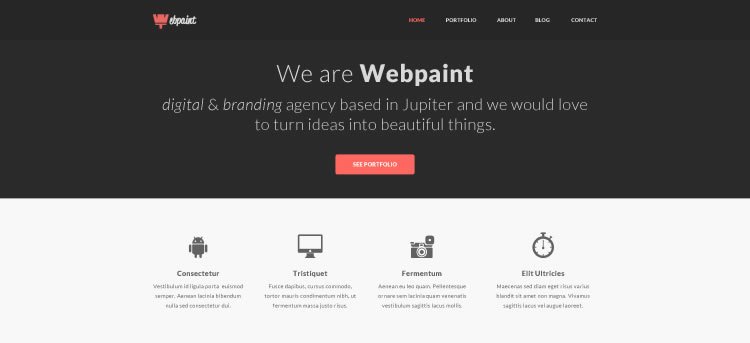 Webpaint Multi-Purpose psd free layout template web