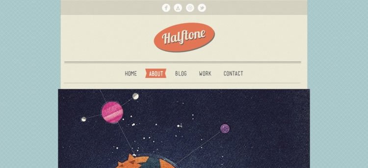 Halftone Retro Style psd free layout template web