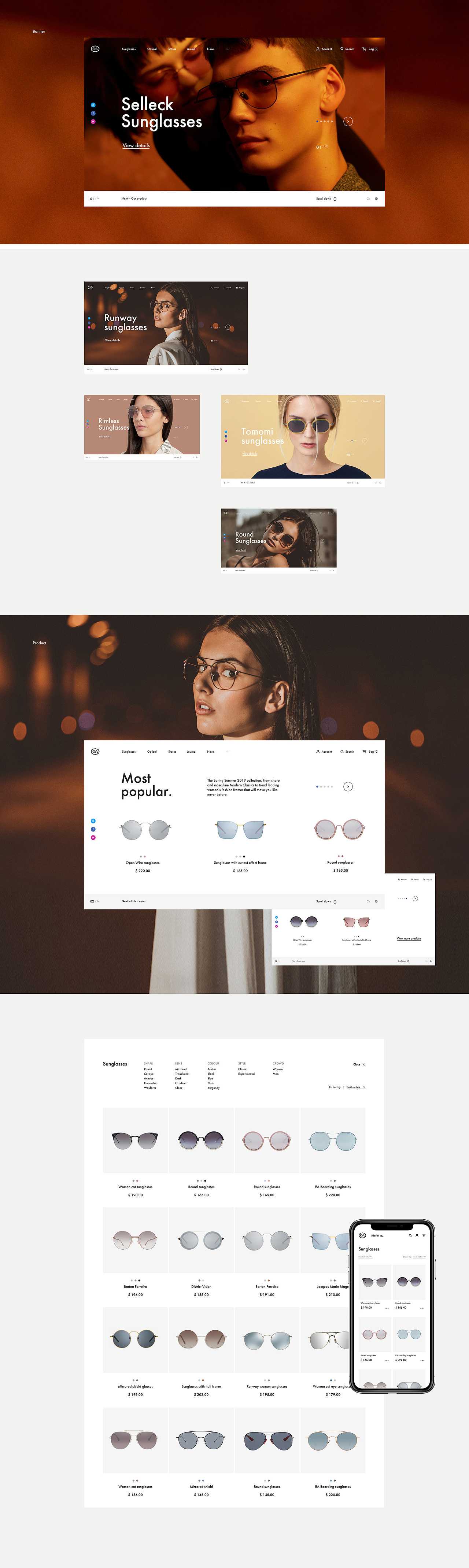 Eyewear website concept