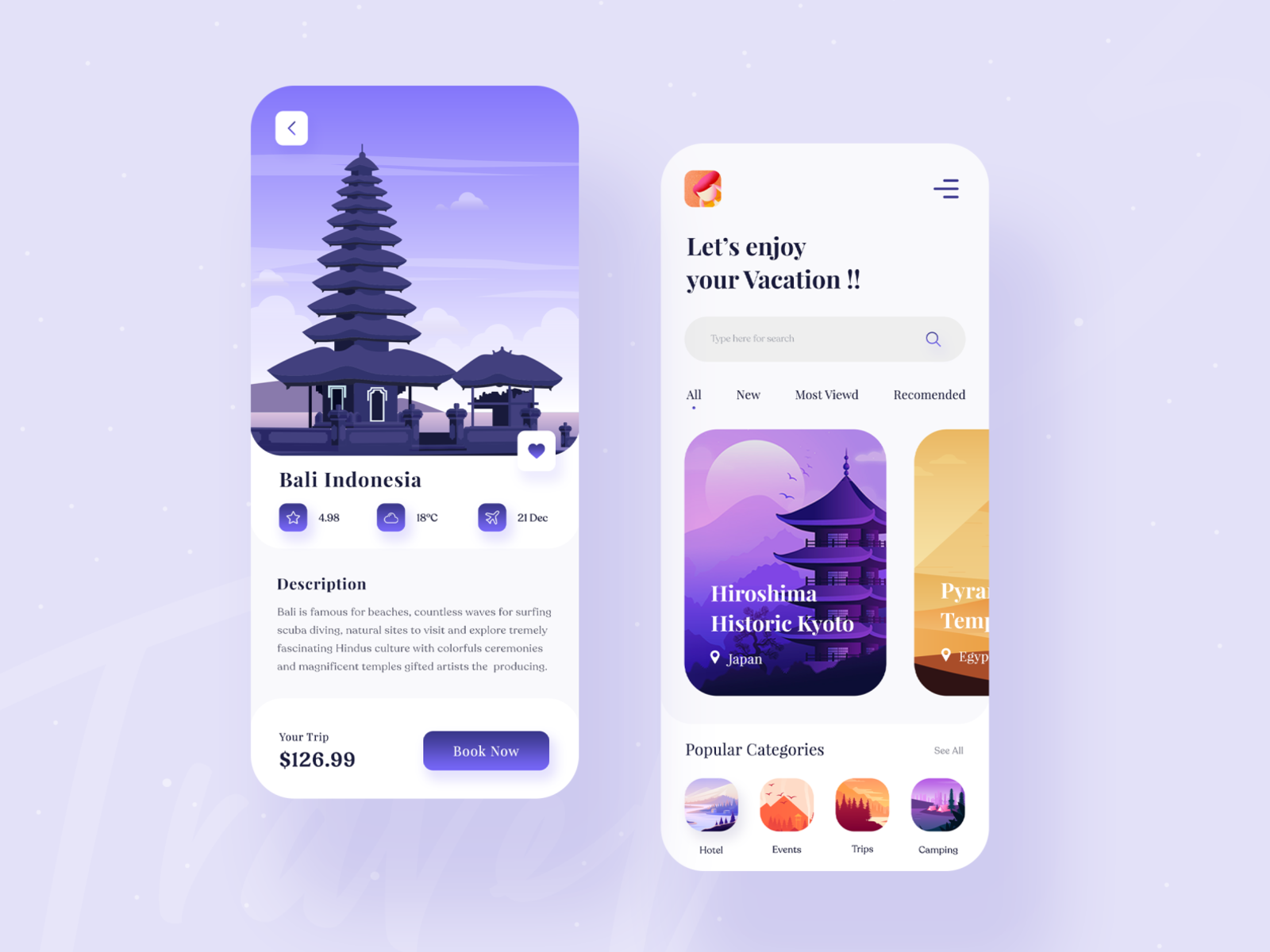 Travel Service - App Design ✈