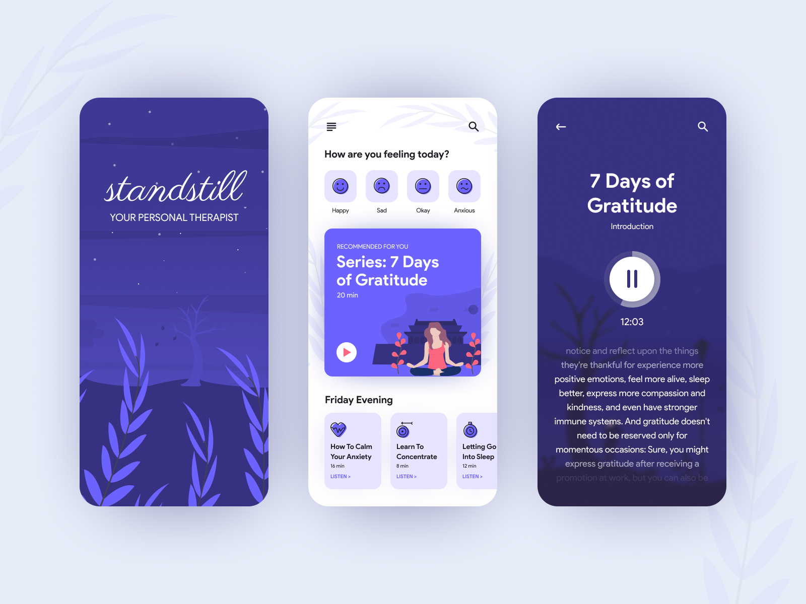 Meditation and Mindfulness App Concept