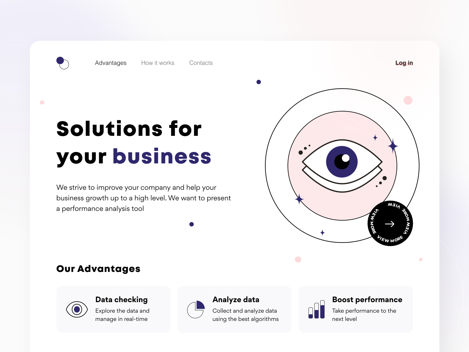 Management tool - Landing page