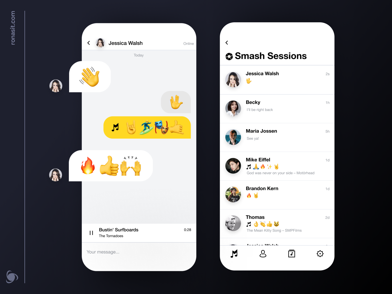 Music Messenger App Design Concept