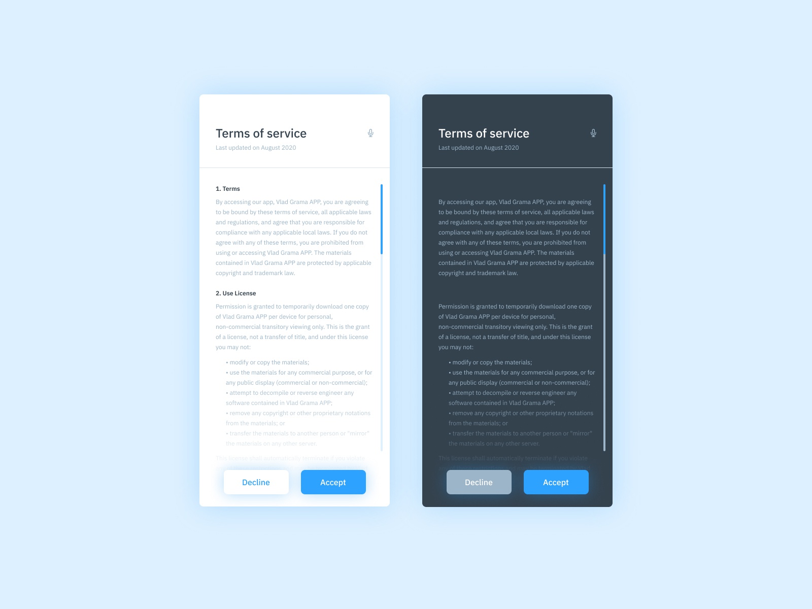Daily UI #089 - Terms of service
