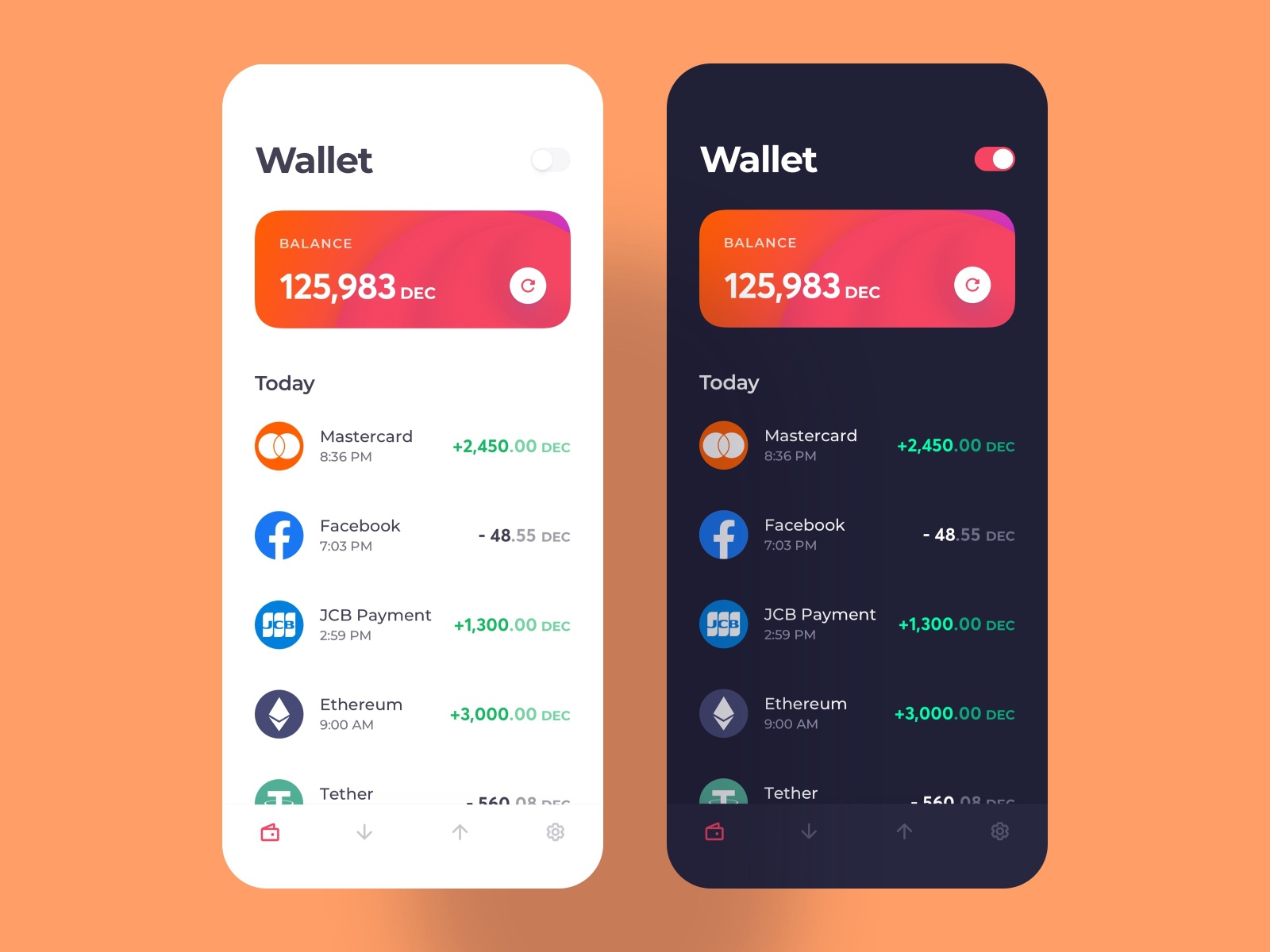 Crypto Wallet Mobile App Concept