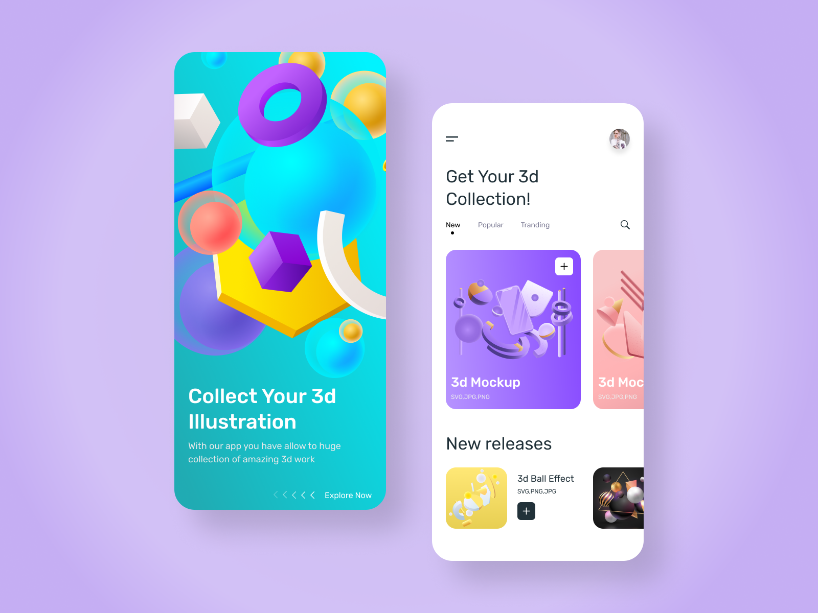 3d Store App Screens