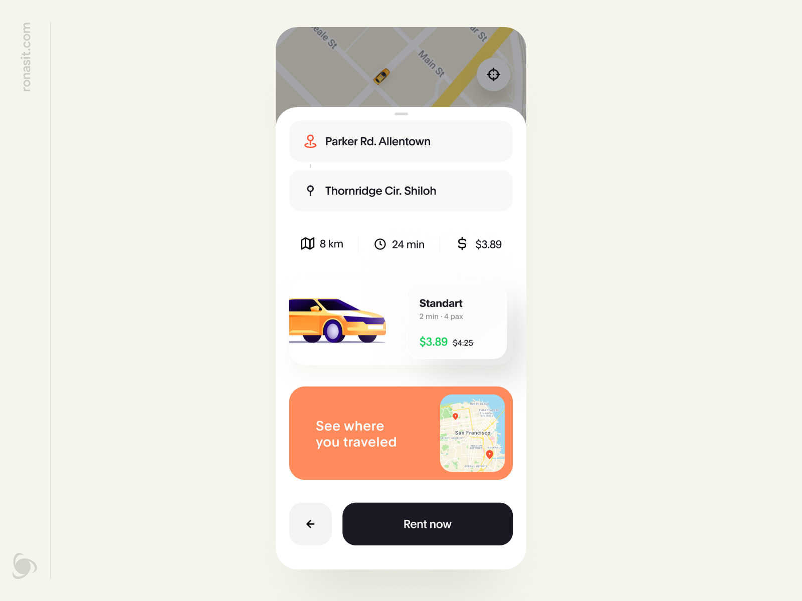 Car Rental App Design Concept