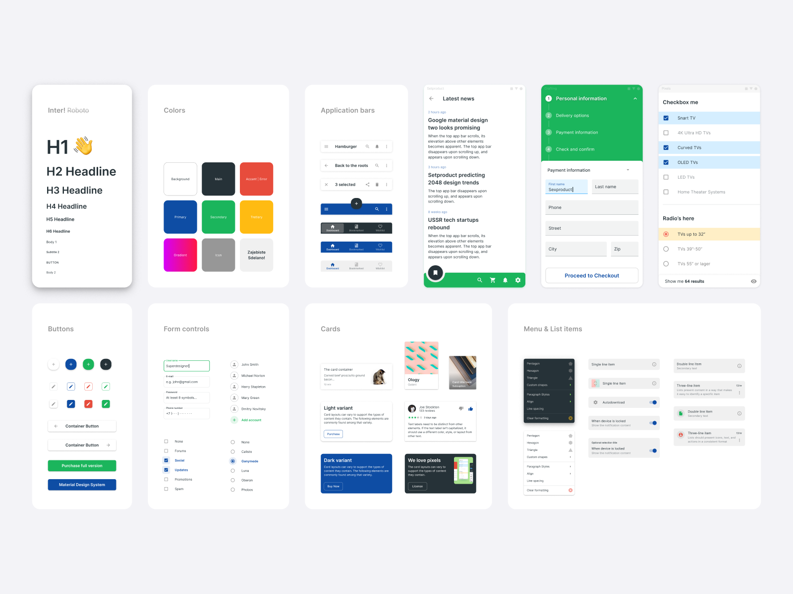 Material Design UI kit - Figma components &amp; App templates - Free