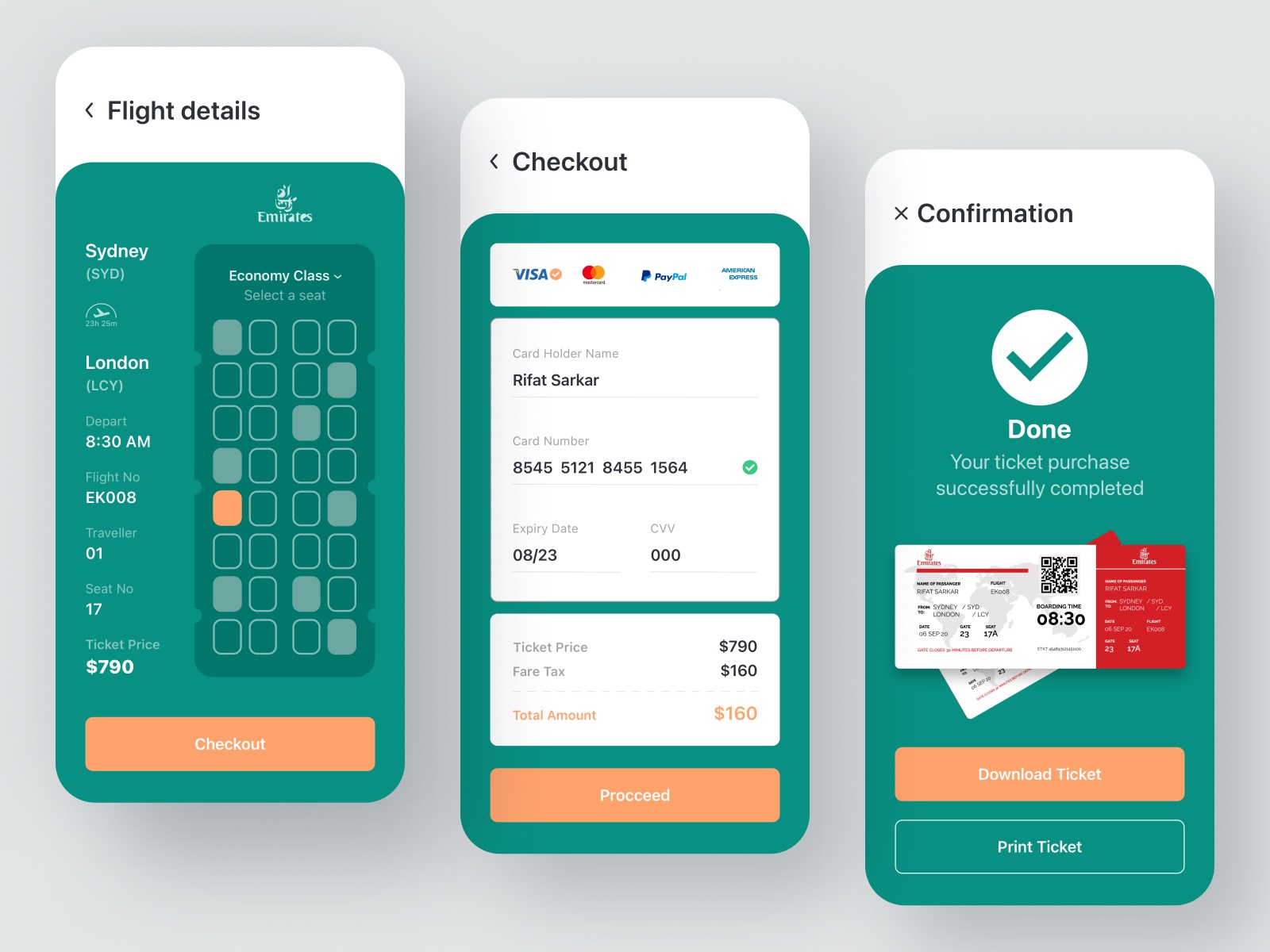 Flight Ticket Booking App Design