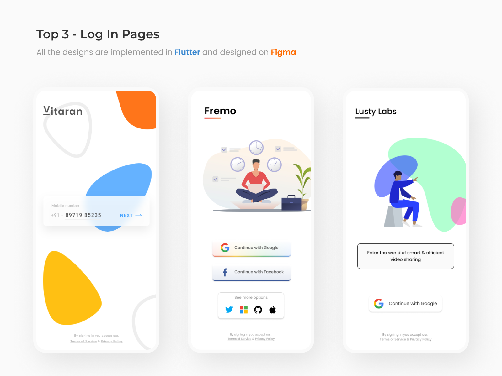Top 3 - Log In Pages