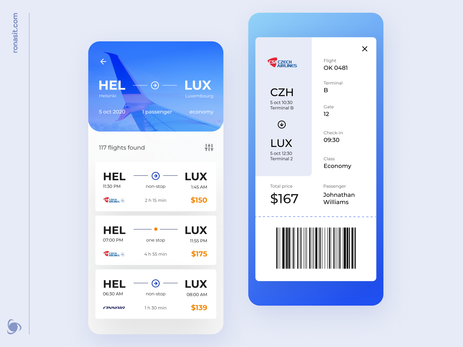 Ticket Booking App Design Concept