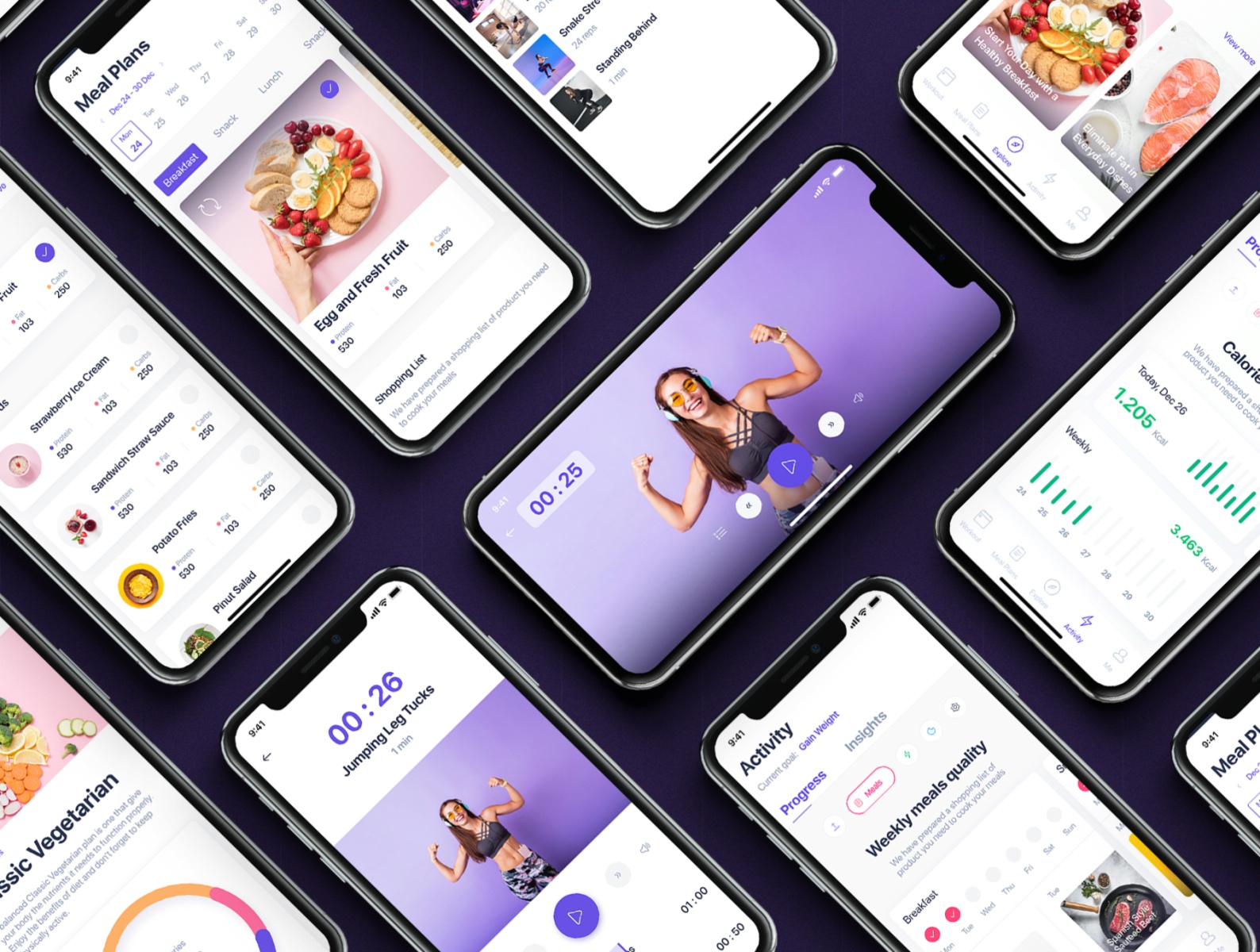 Fitbox - Workouts &amp; Meal Planner UI Kit