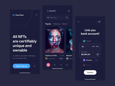 The placetoken nft marketplace app design