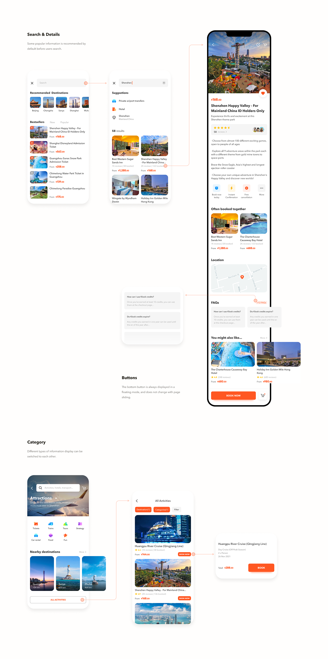 Klook Travel UI Design