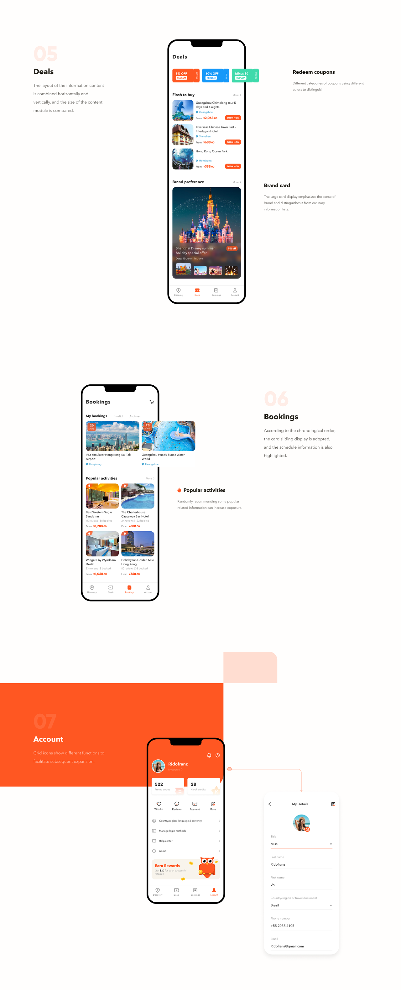 Klook Travel UI Design