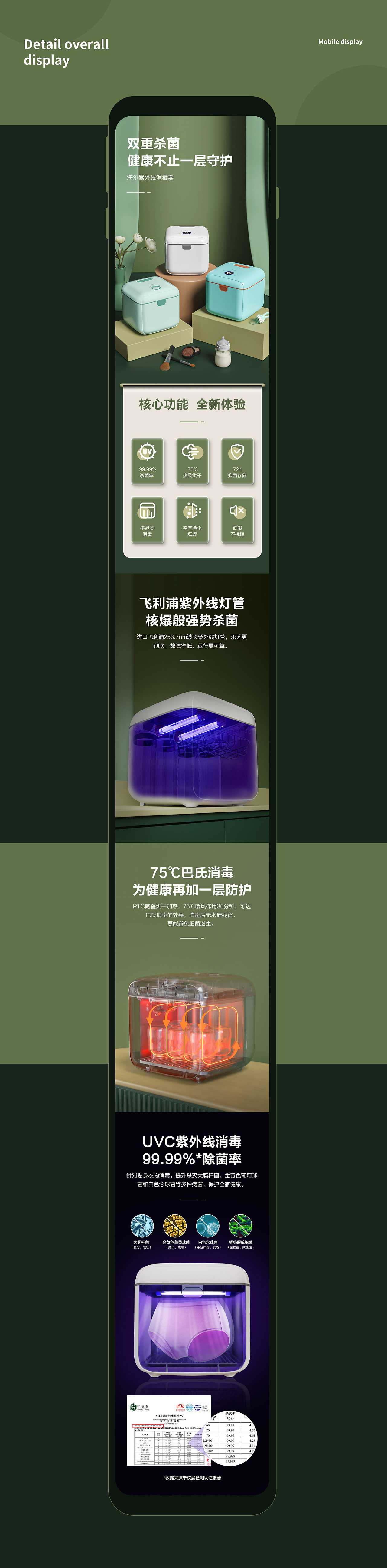 海尔紫外线消毒器详情页