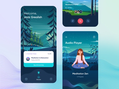 Meditation UI/UX App - illustration 🤘