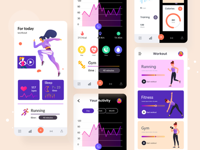 Fitness &amp; Workout App UI Design