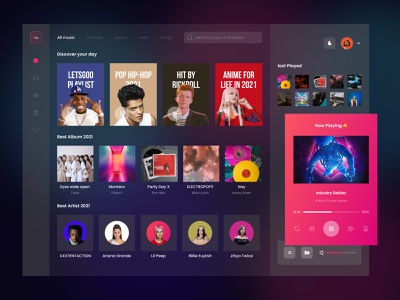 FM Music - Dashboard Music Player for Desktop