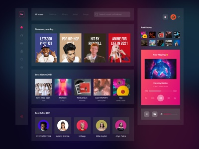 FM Music - Dashboard Music Player for Desktop