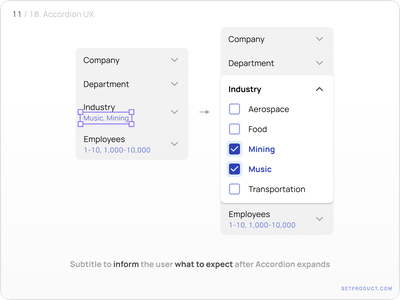 Accordion UI design component