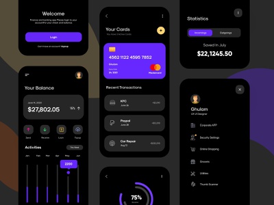 Finance App Dark Theme