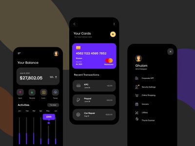 Finance App Dark Theme