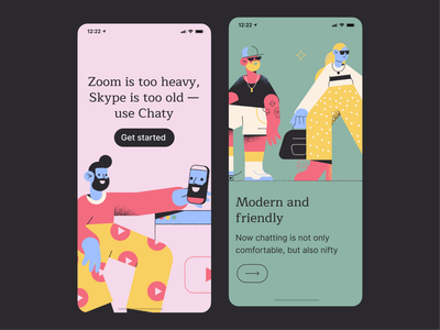 Pablo illustrations in mobile UI
